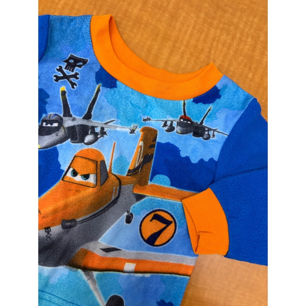 Disney Planes Dusty Crophopper Fleece Pajama Top Blue Orange Infants 12M FF3-71